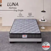 Priceworth Luna King Single 1680 Fire Retardant Mattress Spring Memory Foam Grey