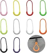 SHRJ 100Pcs Zipper Pulls Nylon Cord Zipper Extension Tag U Shape Pulls Fixer Cord Zipper Tab Replacement for Clothes, Luggage, Backpacks, Jackets，Handbag, Tents, Sweatshirt, 10 Colors
