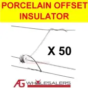 PORCELAIN OFFSET OUTRIGGER INSULATOR 50PK - USE WITH ELECTRIC FENCE WIRE & POLY