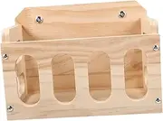 GANAZONO Bunny Hay Feeder Wooden Container for Rabbits Animals Durable Wood Stand with Fixator Slow Feed Prevent Overeating for Cages and Habitats