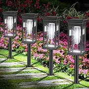 Solar Pathway Lights Outdoor 8 Pack,Bright Solar Lights Outdoor, IP65 Waterproof Auto On/Off Solar Garden Lights Solar Powered Landscape Lighting for Yard Patio Walkway Driveway Pathway