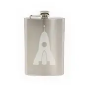 Model Rocket Ship #8- Rocketry Hobby Launch Engine Fin-8 oz etched flask