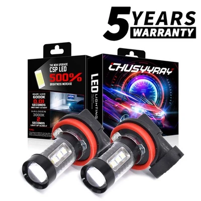 6000K For Mitsubishi Eclipse Galant Raider White LED Fog Lights Bulbs 2pcs