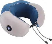 U-Shaped Memory Foam Neck Massager Pillows, Portable Heated Neck Tension Reliever Shoulder Neck Rest, Helps Release Stress and Muscle Fatigue for Airplane, Car, Office, Gift (Navy)