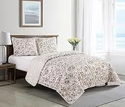 Morgan Home Printed 2-3 Piece Reversible Quilt Set with Shams – All Season Comfort, Available in, Colors & Sizes (Candace Rose, King)