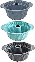 Ciieeo 3 Pack Round Silicone Cake Molds Large Size for Big Cakes Muffin Pan Nonstick Dishwasher Safe Comfortable Handles