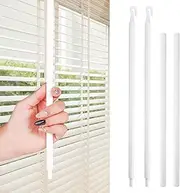 2 Sets 24Inch Blind Wand Replacement with Hook,Long Blind Wand Replacement with Hook,White Blind Sticks to Open Blinds,Vertical Blind Rod Replacement Parts Curtain Opener Stick Plastic Blind Tilt Wand