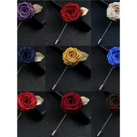 在飛比找ETMall東森購物網優惠-潮流玫瑰花襯衫紅色韓版手工領針
