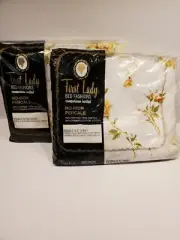 Vintage First Lady Yellow "Rose Duet" Double/Full Fitted & Flat Sheet Set NIP
