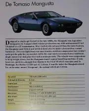De Tomaso Mangusta Picture Out of Print Spec Article Sheet Wall Art Decor