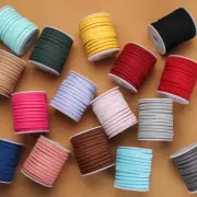 25yds Faux Leather Suede Cord Lace Flat Strap Thread Bead String DIY 5mm