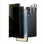 [2 Pack] Privacy Screen Protector + [2 Pack] Camera Lens Protector Compatible with Samsung Galaxy S25 Edge, 9H Hardness Anti-Scratch Anti-Fingerprints Ultra Resistant and Easy To Install (Privacy)