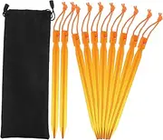 ibasenice 15PCS Portable Tent Stakes with Ropes Durable Ground Pegs for Camping Beach and Enhanced Stability for Secure Setup