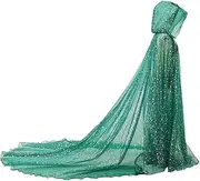 [GRACEART] Bridal Hooded Cloak Cape Long Back Wedding Tulle Elf Robe Chapel Veil Mantilla