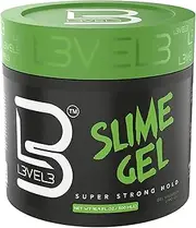 L3VEL3 L3-Gel Slime - Delivers Super, Strong Hold - Creates Sleek and Spiky Styles - Tames Frizz - Adds Shine and Volume - Water Based and Flake Free Formula - Enriched with Castor Oil - 16.9 oz