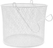 round Mesh Hanging Peg Basket - White | Durable Clothes Peg Storage Organiser fo