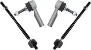 TRQ Front Inner & Outer Tie Rod Set Driver & Passenger Side Inner & Outer Compatible with 2017-2019 Ford Explorer Police Interceptor Utility