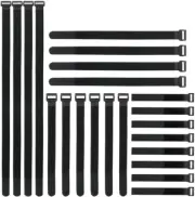 24 Pack Reusable Fastening Cable Straps Hook and Cord Ties Wire Management