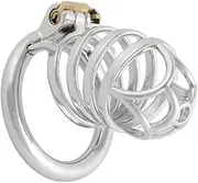 Jefisry Men's Chastity Cage Devices Stainless Steel Male Abstinence Chastity Cock Cage Virginity Lock J1145 45mm Silver