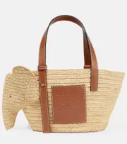 [Loewe] Loewe Elephant Small raffia basket bag One Size beige
