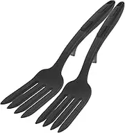 Mikinona 2pcs Large Silicone Fork Set Kitchen Carving Forks Serving Utensils Pasta Salad Mixing