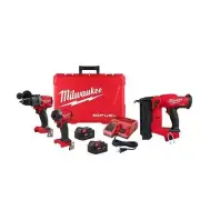 Milwaukee Hammer Drill and Impact Driver Combo Kit (2-Tool) with Brad Nailer