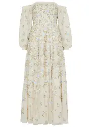 Needle & Thread Posy Pirouette Floral-embroidered Tulle Dress - Cream - 8 (UK8 / S) 8 (UK8 / S)