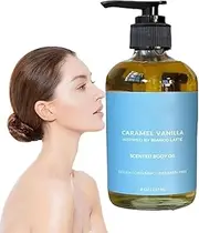 Vanilla Caramel Body Oil ， Luxurious Vanilla Scented Hydration ，Nourishing Rose Essence