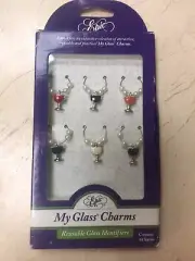 Wine Glass Identifier Charms /Set Of 6 Reusable Charms