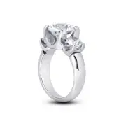 3.86ct G/SI1 Round Natural Certified Diamonds Platinum Classic Engagement Ring