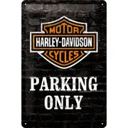Harley Davidson Parking Only Raised Embossed Man Cave Tin Sign 20 x 30cm