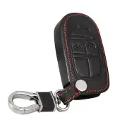 Black Leather Car Key FOB Protective Case Cover Shell For Jeep Grand Cherokee N