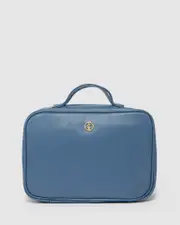 Navy Fold Out Logo Cosmetic Case