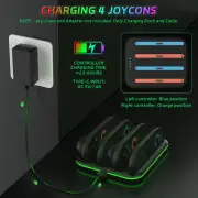 RGB LED Charging Dock for Switch 2 Game Controller Joy Con Charger Accessories