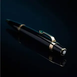 【MONTBLANC 萬寶龍】波西米亞綠寶石金夾原子筆(黑色)