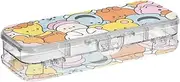 Yoogain Cartoon Animal Face Cute Plastic Pencils Box Clear Double Layer Hard Boxes Pens Case For Stationery Supplies With Snap Lid