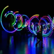 2X Battery-Operated LED Poi Balls Multi Coloured Light up Ball Belly Dance Party