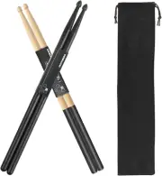 Drum Sticks 5A 1 Pair Nylon Drumsticks 1 Pair Non-Slip Maple Wood with a Velvet