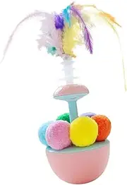 Cat Ball Feather - Balance Swing Ball - Feather Kitten Interactive Self-Play Enrichment Boredom Relief Toys for Cat Pet