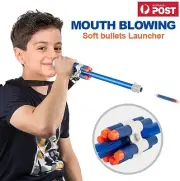 Toy Blow Gun Darts Blaster for Nerf N-Strike Elite Blowgun Gifts With 10 Bullets