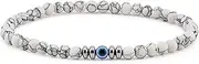 [Lameybrt] Evil Eye Bracelet 4 mm Natural Stretch Adjustable Beaded Bracelets for Men