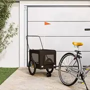 Premium Pet Bike Trailer with Black Oxford Fabric and Sturdy Iron Frame,Safe and Durable Hauler with Reflectors and Flag,Comfortable Cabin,Ideal for Small Dogs and Pets, Max Load 45 kg,Easy Assembly