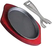 Mipcase Thickened Iron Plate Non-Stick Grill Pan Griddle Pan for Stove Top for Home Cooking Random Color