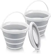 2-Pack Collapsible Buckets - 2.6 Gallon (10L) Large Capacity, Essential for RV,