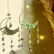 Hemasa Crystal Sun Catcher Wind Chimes Wall Hanging Decor Prism Wind Bell Moon Catchers Rainbow Maker Bedroom Home Decoration Art Gift Color 1