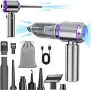 20000PA Portable Handheld Cordless Vacuum Cleaner & Air Duster, High Power with Brushless Motor, 3-Speed Modes, 6000mAh Battery , Washable HEPA filter for Car, Home, Office & Camping (6653P-PURPLE)