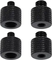 Camera Screw Adapter 1/4" Male to 3/8" Female and 3/8" Male to 1/4" Female Adapter Set Mic Screw Adapter for Camera Tripod Stand Microphone Stand Mic Mount, 4 Pack