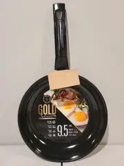 Dual Layer NonStick Frying Pan 9.5” Toxic Free Heavy Gauge Steel 2pc Set