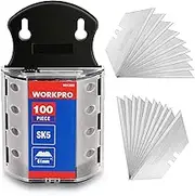 WORKPRO 100-pack SK5 Steel Utility Knife Blades with Dispenser