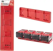 [48 Tools] Ozito 18V Battery Holder Wall Mount - UV Stabilised ABS Plastic, Secure Locking Mechanism, for Workshop, Truck, Van, Trailer Tool Storage, Model BH-OZI-MOR-04